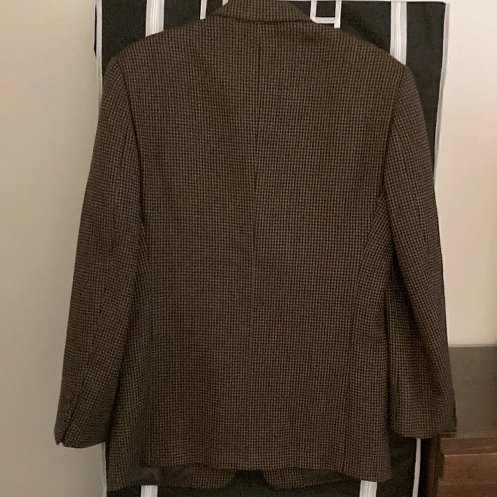 Valentino NWOT Mens Brown Houndstooth Wool Sport Jacket. Size 40R. - Picture 4 of 11